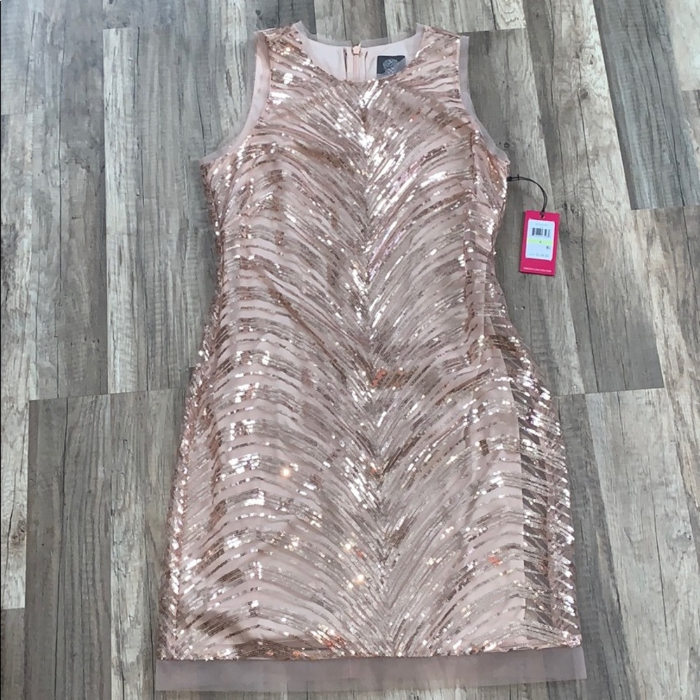 Vince Camuto Rose Gold Sequin dress